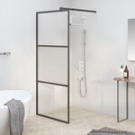 vidaXL Paroi de douche 90x195 cm Verre ESG demi-dépoli Noir