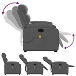 vidaXL Fauteuil de massage inclinable Gris foncé Tissu