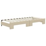 vidaXL Lit de jour avec gigogne et tiroirs crème 80x200 cm tissu