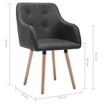 vidaXL Chaises à manger lot de 2 gris foncé tissu