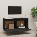 vidaXL Armoires murales Noir 80x30x35 cm Bois de pin massif