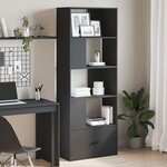 vidaXL Bibliothèque noir 70x36x189 cm bois d'ingénierie