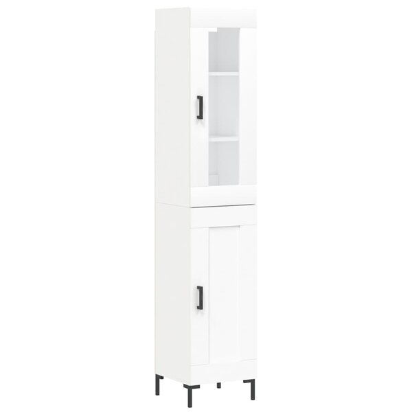 vidaXL Buffet haut Blanc 34 5x34x180 cm Bois d'ingénierie