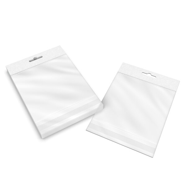 Lot de 100 135x138 mm sac transparent cellophane avec dispositif d'accrochage en rayon - 100