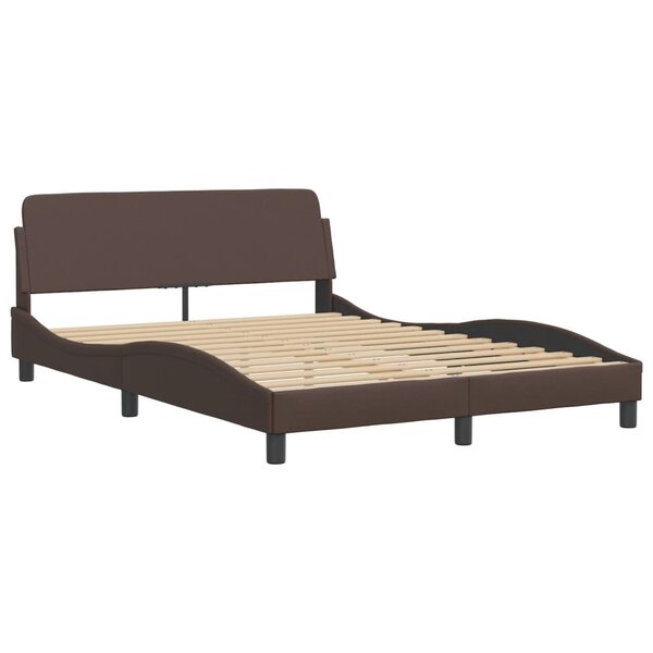 vidaXL Cadre de lit avec tête de lit Marron 140x200 cm Similicuir