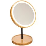 Miroir LED pied haut en bambou