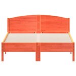 vidaXL Cadre de lit sans matelas cire marron 135x190cm bois pin massif