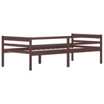 vidaXL Cadre de lit Marron foncé Bois de pin massif 90x200 cm