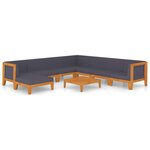 vidaXL Salon de jardin 9 Pièces avec coussins Bois d'acacia solide