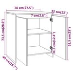 vidaXL Buffet Blanc 70x41x75 cm Bois d'ingénierie