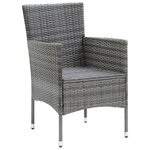 vidaXL Mobilier à dîner de jardin et coussins 3Pièces Résine tressée Gris