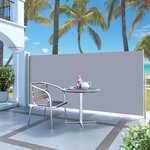 vidaXL Auvent latéral rétractable de patio 140x300 cm Gris