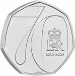 Jubilé de Platine de la Reine Elisabeth II  - 50 Pences 2022 BU Royaume-Uni