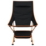 vidaXL Chaise de camping pliables lot de 2 noir tissu oxford aluminium