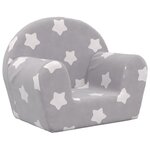 vidaXL Canapé pour enfants gris clair avec étoiles peluche douce
