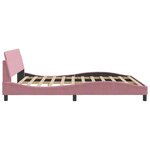 vidaXL Cadre de lit avec tête de lit Rose 180x200 cm Velours
