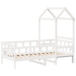 vidaXL Lit de jour avec toit blanc 90x190 cm bois de pin massif