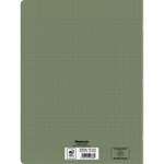 Cahier recyclé et recyclable  96 pages seyès 90 g  couverture polypropylène vert  format 24 x 32 cm CONQUERANT