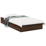 vidaXL Cadre de lit et tiroirs chêne marron 90x200cm bois d'ingénierie