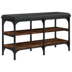 vidaXL Banc à chaussures chêne fumé 82x32x47 cm Bois d'ingénierie