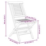 vidaXL Chaises de jardin pliantes lot de 2 47x63x90cm bois massif teck