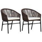 vidaXL Chaises de jardin lot de 2 Marron Rotin PE