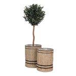 Vinh Planter - 2 pots de fleurs  en herbe marine  ronds  naturels