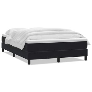 vidaXL Sommier à lattes de lit avec matelas noir 160x220 cm velours