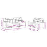 vidaXL Ensemble de canapés 2 Pièces avec coussins Noir Tissu
