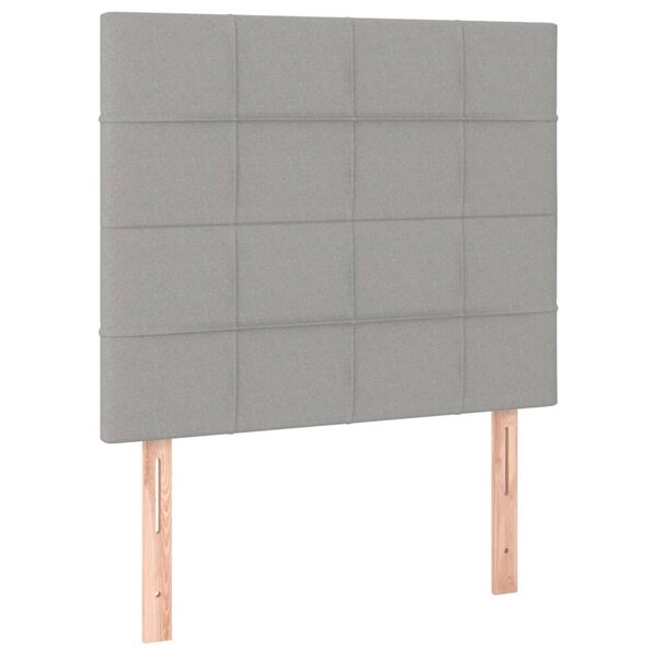 vidaXL Têtes de lit 2 Pièces Gris clair 90x5x78/88 cm Tissu