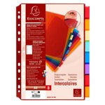 Intercalaires Pp Transparent Couleurs Avec Porte Étiquette A4 8 Positions - Couleurs Assorties - X 10 - Exacompta