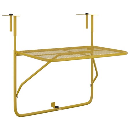 vidaXL Table de balcon Doré 60x40 cm Acier