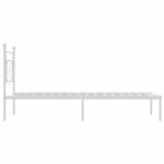 vidaXL Cadre de lit métal avec tête de lit blanc 107x203 cm
