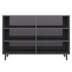 vidaXL Buffet gris brillant 103 5x35x70 cm bois d'ingénierie