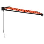 vidaXL Auvent rétractable orange et marron 3x2 5 m tissu et aluminium