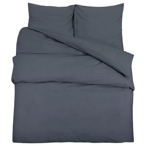 vidaXL Ensemble de housse de couette Anthracite 135x200 cm Coton