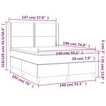 vidaXL Sommier à lattes de lit avec matelas Taupe 140x190 cm Tissu