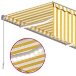 vidaXL Auvent automatique store capteur de vent LED 4x3m Jaune/blanc