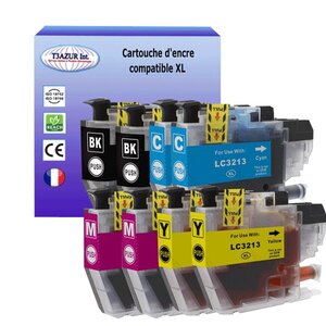 T3AZUR Lot de 8 Cartouches compatibles avec Brother LC3213 XL pour Brother DCP-J497DW DCP-J572DW DCP-J772DNW DCP-J772DW DCP-J774DW