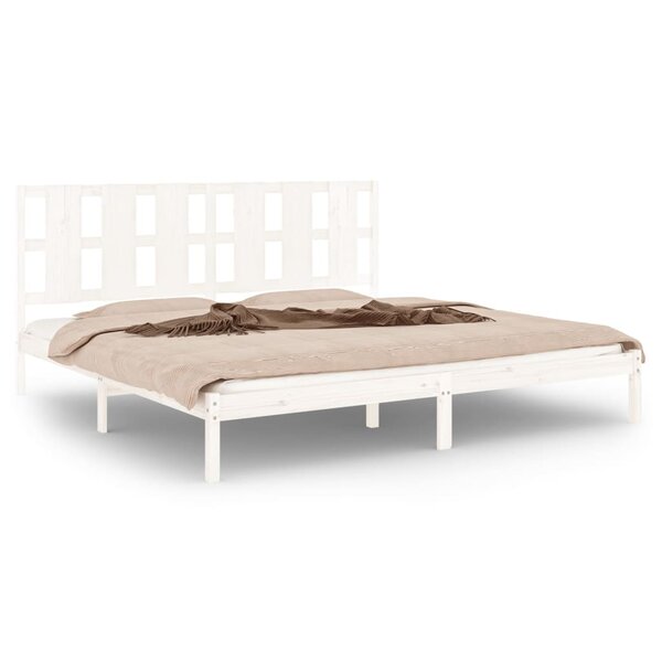 vidaXL Cadre de lit Blanc Bois de pin massif 200x200 cm