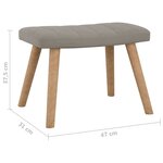 vidaXL Chaise à bascule avec repose-pied Gris clair Velours