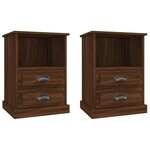 vidaXL Tables de chevet 2 Pièces chêne marron 43x36x60 cm
