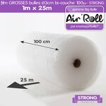 1 rouleau de film grosses bulles d'air largeur 1m x longueur 25m - gamme air'roll  strong