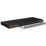 vidaXL Étagères murales flottantes 2 Pièces noir 60x23 5x3 8 cm MDF