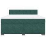 vidaXL Sommier à lattes de lit et matelas Vert foncé 180x200cm Velours