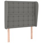 vidaXL Tête de lit avec oreilles Gris foncé 103x23x118/128 cm Tissu