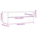 vidaXL Meuble TV sonoma gris 120x40x40 cm bois d'ingénierie