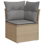 vidaXL Salon de jardin avec coussins 4 Pièces beige résine tressée