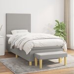vidaXL Sommier à lattes de lit avec matelas Gris clair 90x200 cm Tissu