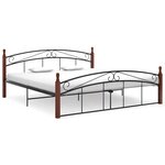 vidaXL Cadre de lit sans matelas noir métal bois chêne 180x200 cm